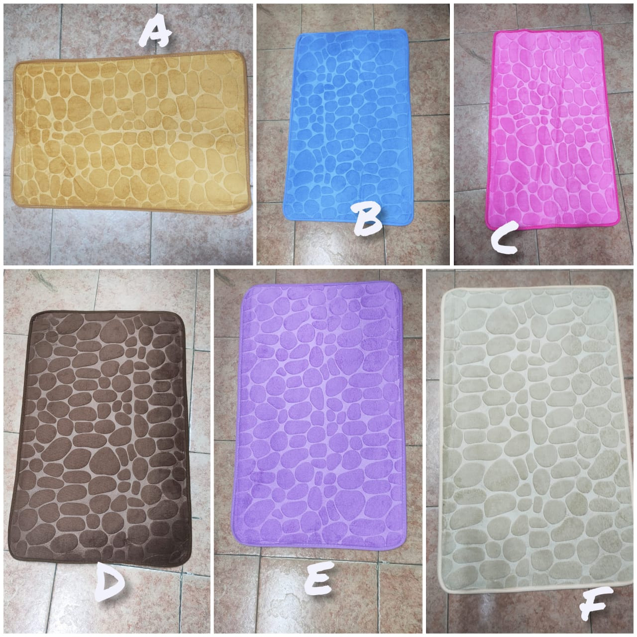 Pebble like bathroom mat