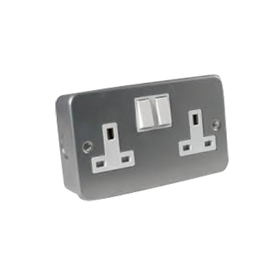 13 Amps Twin Socket Metal Clad
