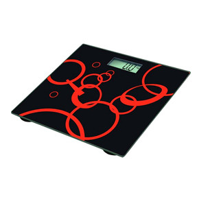 Black and Red Bathroom Scale