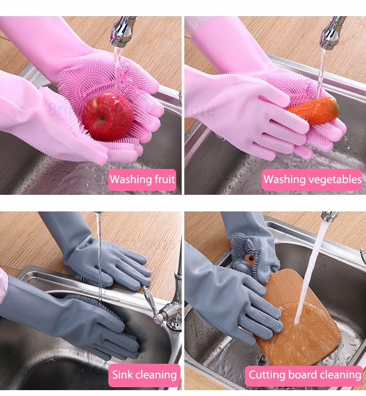 Multipurpose magic silicon dishwashing  gloves